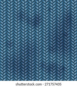 Blue Fabric Wools Texture with Dirty Spots - Vector