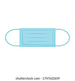 Blue face mask design of Medical care and covid 19 virus theme Vector illustration