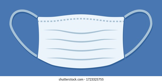 Blue face mask flat design illustration