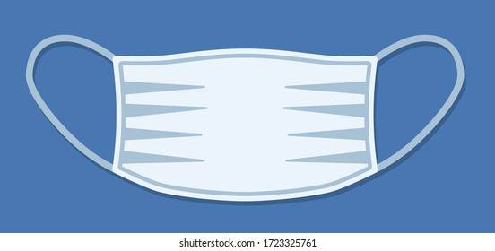 Blue face mask flat design