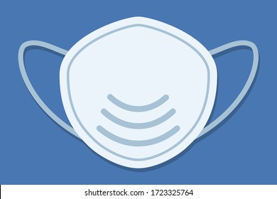 Blue face mask flat design round shape