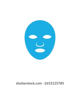 Blue face mask illustration isolated on white background for skincare and beauty related purposes, perfect for graphic designs and creative projects needing this theme.