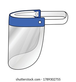 Blue Face Mask With Plastic Clear Shield Vector