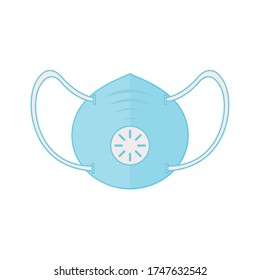 Blue face mask with respiratory system design of Medical care and covid 19 virus theme Vector illustration