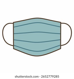 Blue face mask, used for health protection and travel safety during the post-pandemic period. Ideal for medical and travel themes.
