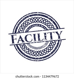 Blue Facility rubber grunge seal