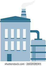 Blue factory illustration. Simple illustration.
