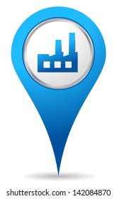 blue factory location icon for maps