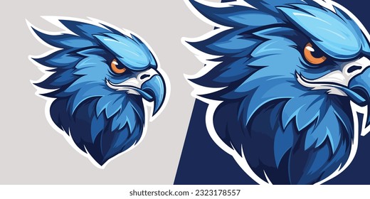 Blue Falcon Logo: Captivating Vector Graphic for Dominant Sport and E-Sport Teams