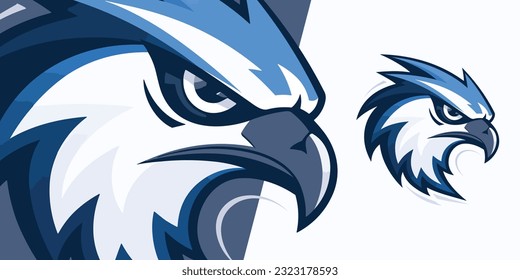 Blue Falcon Logo: Dynamic Vector Graphic for Elite Sport and E-Sport Teams