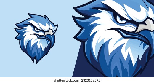 Blue Falcon Logo: Striking Illustration Vector for Competitive Sport and E-Sport Teams