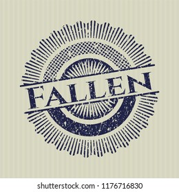 Blue Fallen distressed rubber stamp with grunge texture