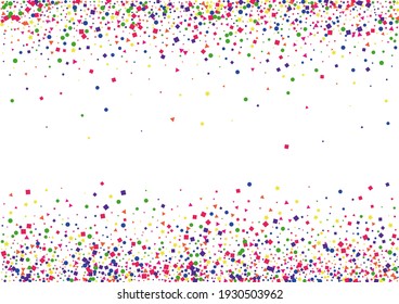 Blue Falling Confetti Background. Shiny Circle Illustration. Green Dot Decoration. Party Square Background.