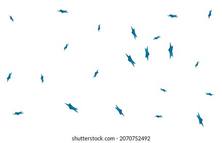 Estrellas de gradiente de caída azul sobre fondo blanco