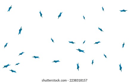 Blue falling gradient stars on white background