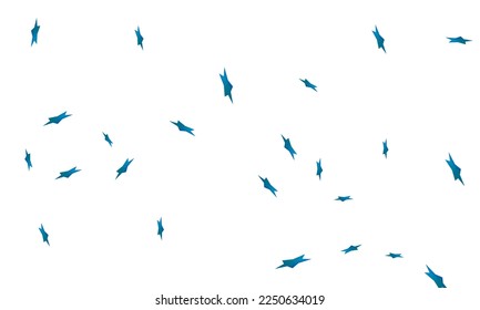 Blue falling gradient stars on white background