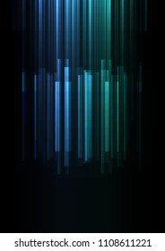 blue falling speed bar overlap in dark background, stripe layer backdrop, technology template, vector illustration