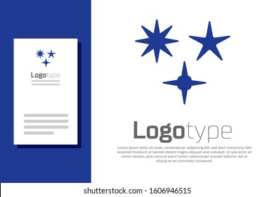 Blue Falling star icon isolated on white background. Meteoroid, meteorite, comet, asteroid, star icon. Logo design template element. Vector Illustration