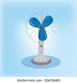 a blue fan in a blue background