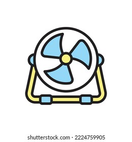 Blue Fan Icon Vector Illustration