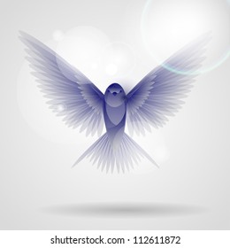 blue fantasy bird