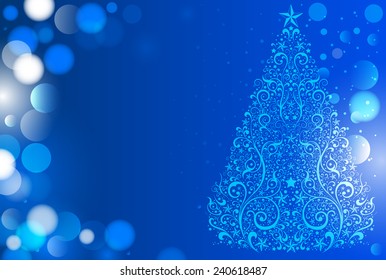 Blue Fantasy Christmas background - ready for your text 