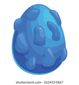 Blue fantasy egg waiting for hatching, with a shiny surface and bumps