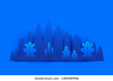 Blue Fantasy leaves with blue background. blue fantasy tree color space vector illustration.