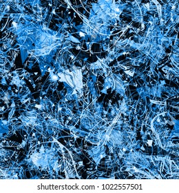 Blue fantasy seamless texture from triangles and curved lines. Abstract vector background for web page, banners backdrop, fabric, home decor, wrapping