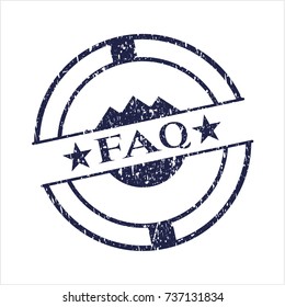 Blue FAQ rubber stamp