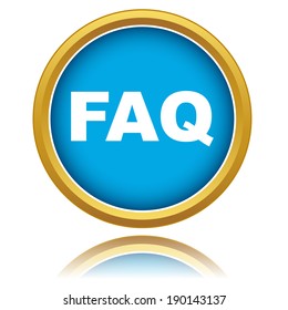 Blue faq vector icon on a white background