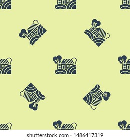 Blue Farm House concept icon isolated seamless pattern on white background. Rustic farm landscape.  Vector Illustration