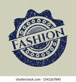 Blue Fashion distress rubber grunge seal