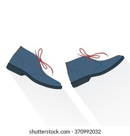 blue fashion shoes with long shadow