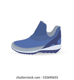 Blue fashion sneakers. vector