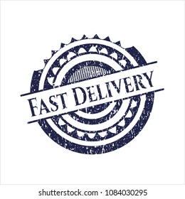  Blue Fast Delivery rubber stamp with grunge texture