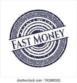 Blue Fast Money distress rubber seal