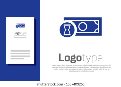 Blue Fast payments icon isolated on white background. Fast money transfer payment. Financial services, fast loan, time is money, cash back concept. Logo design template element. Vector Illustration