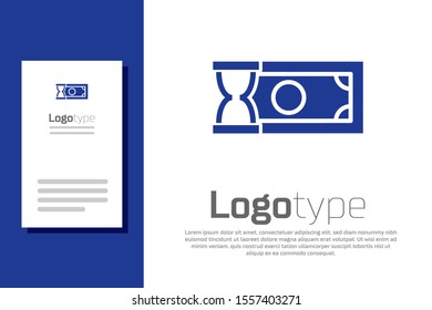 Blue Fast payments icon isolated on white background. Fast money transfer payment. Financial services, fast loan, time is money, cash back concept. Logo design template element. Vector Illustration