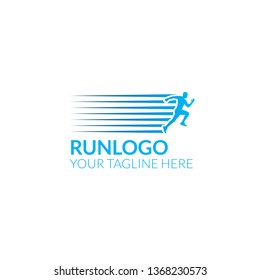 Blue Fast Run Logo Vector