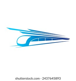 Diseño de ilustración de tren rápido azul vector