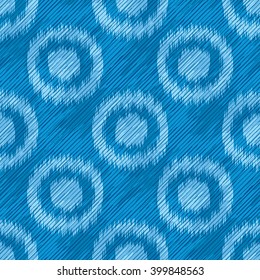 Blue faux fabric textured pattern seamless background tile