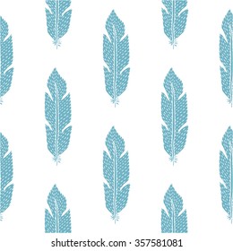 Blue feather backdrop, seamless pattern,artist paper media