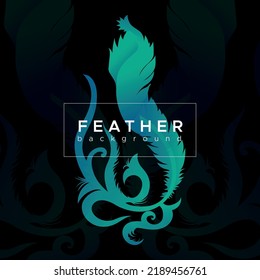Blue feather background. Bird feathers vector art. Eps 10 vector illustration.