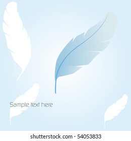 Blue feather card