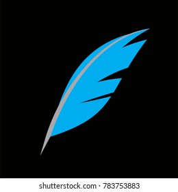 blue feather icon feather design