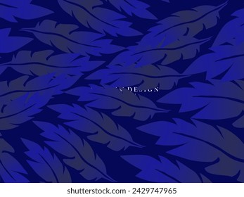 Fondo premium de plumas azules. Composición dinámica abstracta. Ilustración moderna de la pluma del vector.