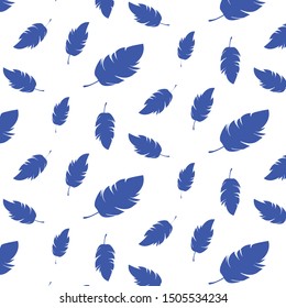 Blue feathers, cartoon pattern. Minimalistic design, art for pajama parties, overnight stays, for textiles.