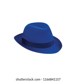 Blue fedora hat
