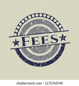 Blue Fees distress grunge style stamp